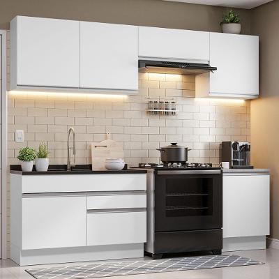 Armário De Cozinha 260Cm Branco Glamy 04 Branco