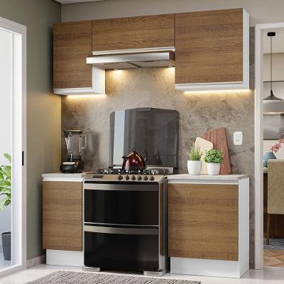 Armário De Cozinha 180Cm Glamy 12 Branco/Rustic