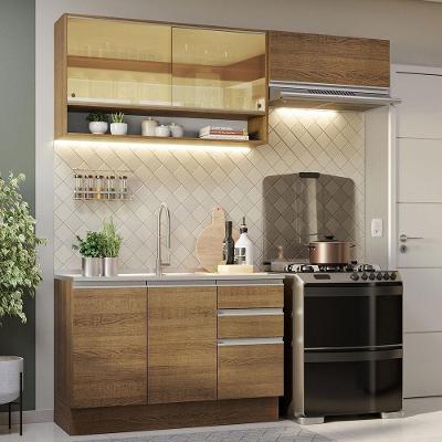 Armário De Cozinha 200Cm Rustic Glamy 08 Rustic