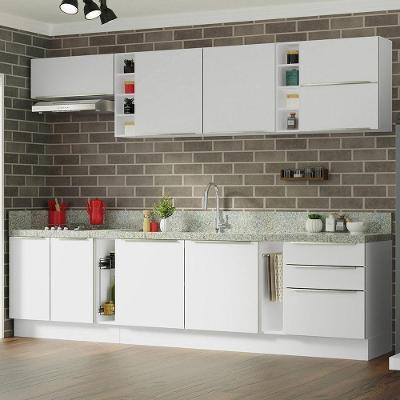 Armário De Cozinha Completa 300Cm Branco Sabrina Madesa