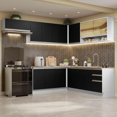 Armário De Cozinha Completa DCanto 469Cm Branco/Preto Madesa