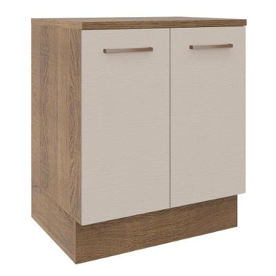Balcão De Cozinha 70 Cm 2 Portas Rustic/crema Agata Madesa Rustic/crema