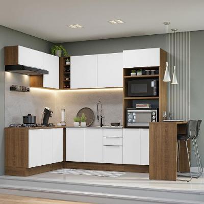 Armário De Cozinha Completa De Canto 489Cm Branco Madesa