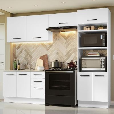 Armário De Cozinha Completa 270cm Branco Agata Madesa 08 Branco
