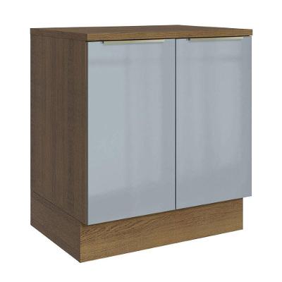 Balcão Madesa 70 Cm 2 Portas - Com Tampo Rustic/Cinza
