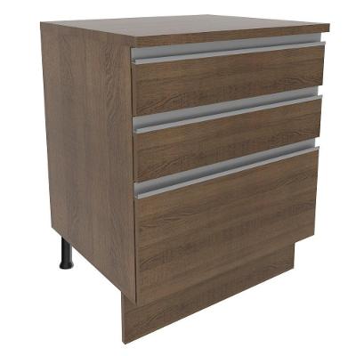 Balcão Glamy 60cm 3 Gavetas Rustic Madesa