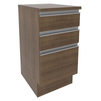 Balcão Glamy 40cm 3 Gavetas Rustic Madesa