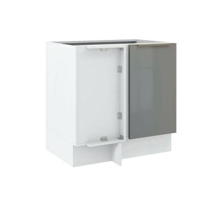 Balcão de Canto Madesa Lux 1 Porta Branco Cinza