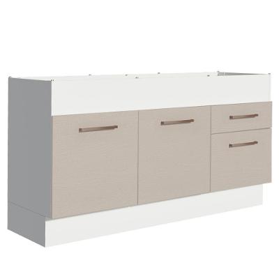 Balcão De Pia 150 Cm 2 Portas E 2 Gavetas (sem Tampo E Pia) Branco/crema Agata Madesa Branco/crema
