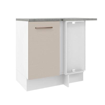 Balcão De Canto 1 Porta Branco/crema Agata Madesa Branco/crema