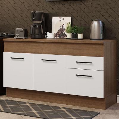 Balcão De Pia 150 Cm 2 Portas E 2 Gavetas Rustic/branco