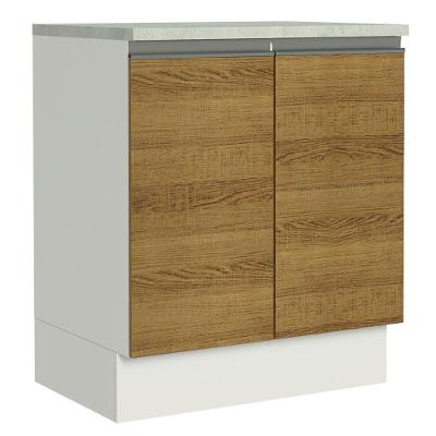 Balcão de Cozinha Madesa Glamy 70cm 2 Portas Branco Rustic