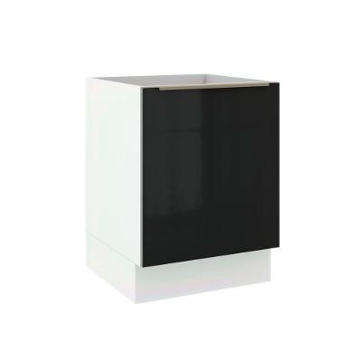 Balcão Madesa Lux 60cm 1 Porta Branco Preto