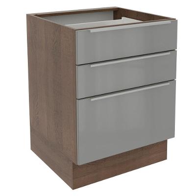 Balcão Madesa Lux 60 Cm 3 Gavetas Rustic/cinza