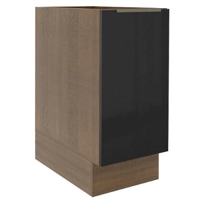 Balcão Madesa Lux 35 cm 1 Porta Rustic e Preto