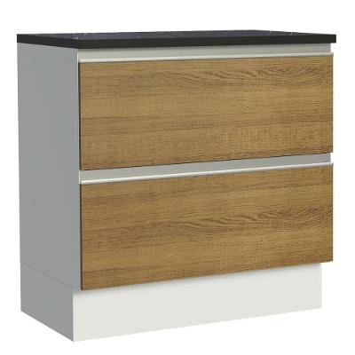 Balcão Madesa Acordes 100% Mdf 2 Gavetas Branco/rustic