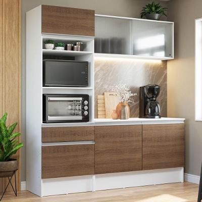 Cozinha Compacta Topazio com Balcão e Tampo Rustic Madesa