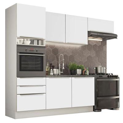 Cozinha Completa Lux Com Armário E Balcão 6 Portas 3 Gavetas