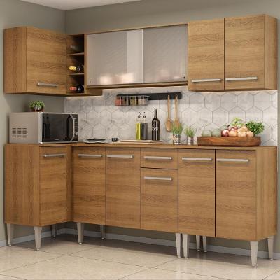 Cozinha Completa de Canto Emilly Point Armário Vidro Madesa