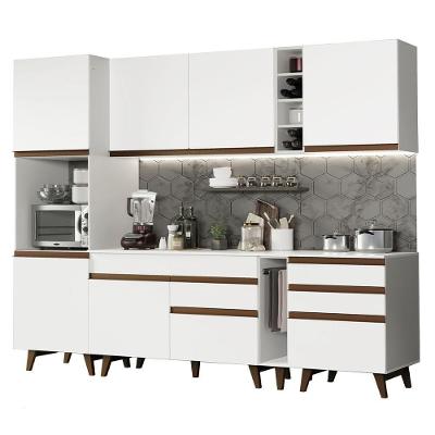 Cozinha Completa Madesa Reims Com Armário E Balcão Branco