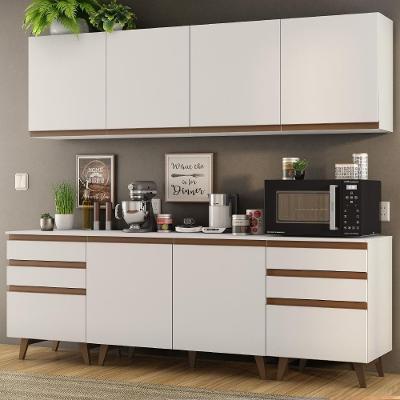 Cozinha Completa Madesa Reims 240002 Com Armário E Balcão - Branco