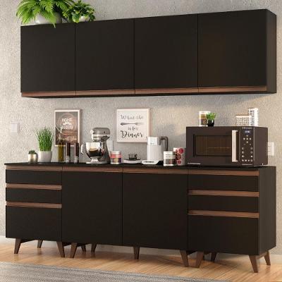 Cozinha Completa Madesa Reims 240002 Com Armário E Balcão - Preto