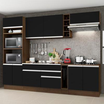 Cozinha Completa Madesa Com Armário E Balcão Rustic/preto