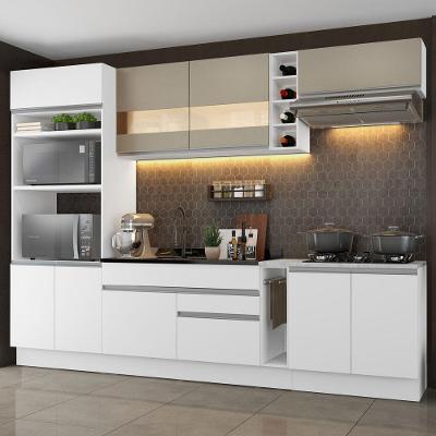 Cozinha Completa Vicenza Branco/Crema Armário Balcão Madesa