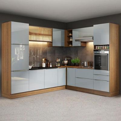 Cozinha Completa Madesa Lux Armário e Balcão Rustic/cinza