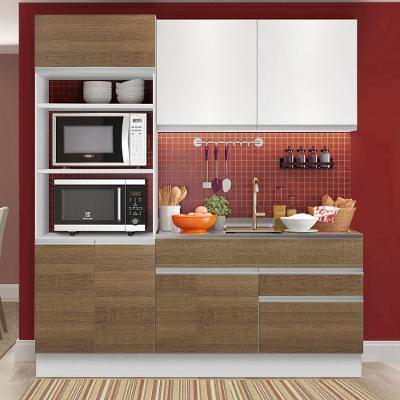 Cozinha Glamy Laura 6 Portas 2 Gavetas Branca/Rustic Madesa