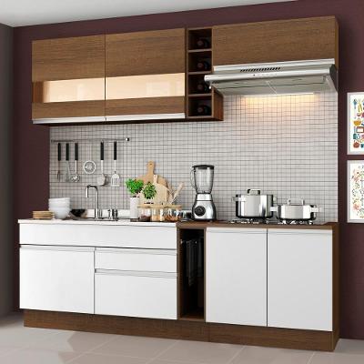 Cozinha Completa Parma com Armário e Balcão - Madesa Rustic/Branco
