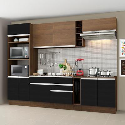 Cozinha Completa Vicenza Preto Rustic Armário Balcão Madesa
