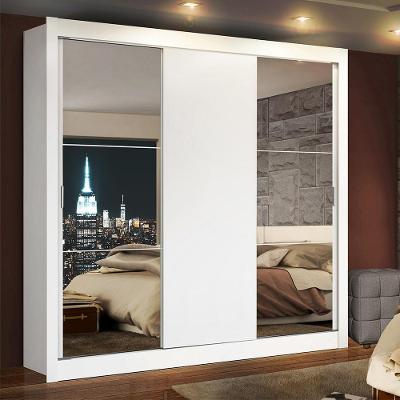 Guarda-roupa Casal Madesa 3 Portas de Correr Branco