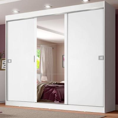 Guarda-Roupa Casal Napoli 3 Portas 1 Espelho Branco Madesa