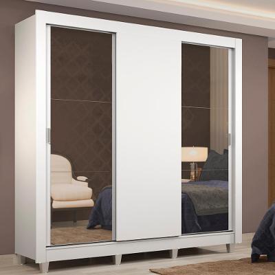 Guarda-roupa Casal Lyon Branco 3 Portas de Correr Madesa