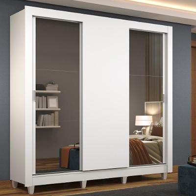 Guarda-roupa Casal Mônaco Branco 3 Portas de Correr Madesa