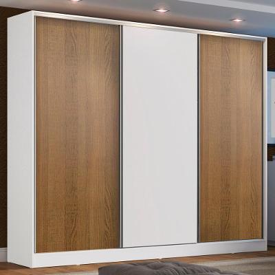 Guarda-Roupa Casal 100% Mdf Zurique 3 Portas de Correr Madesa