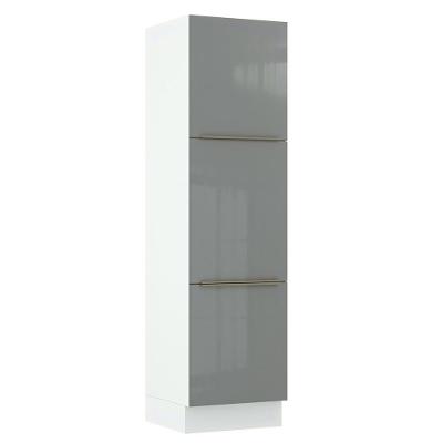 Paneleiro Madesa Lux 60cm 3 Portas Branco Cinza