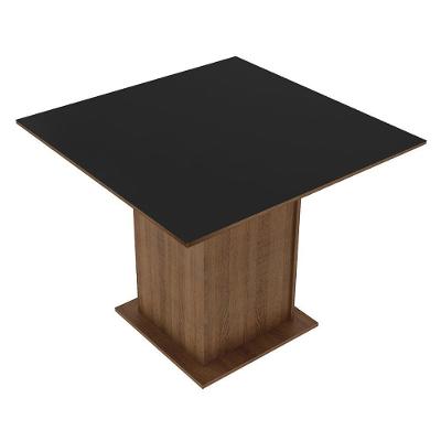 Mesa Madesa Quadrada Tampo de Madeira 5363 Rustic preto