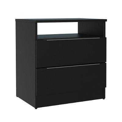 Mesa de Cabeceira Madesa 3227 com 2 Gavetas Preto