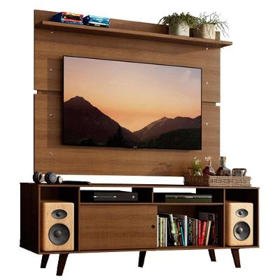 Rack Madesa Cancun com Pés e Painel para Tv Até 65'' Rustic