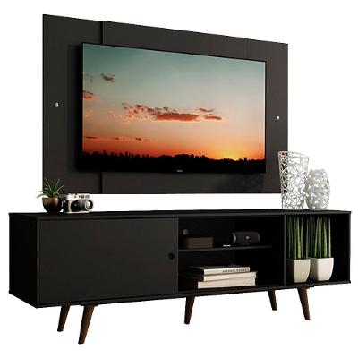 Rack Dubai com Pés e Painel Tv até 58" Preto/rustic Madesa