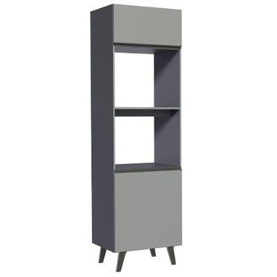 Torre Quente 60 Cm 2 Portas 2 Nichos Cinza Nice Cinza