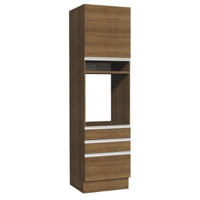 Torre Quente Glamy 60cm 1 Porta 3 Gavetas Rustic Madesa