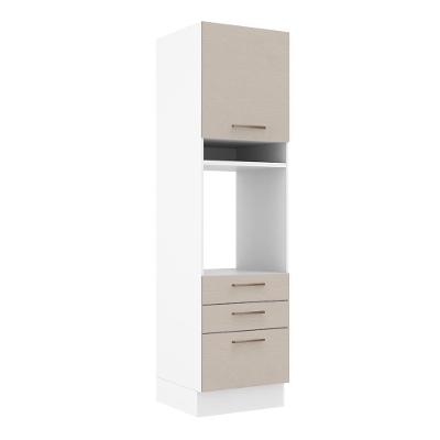 Torre Quente 60cm 1 Porta 3 Gavetas Branco/Crema Agata