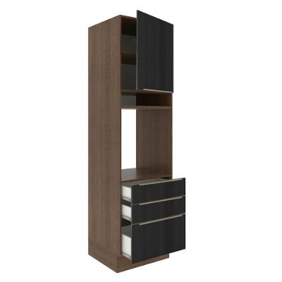 Torre Quente Madesa Lux 60cm 1P 3 Gavetas Rustic e Preto