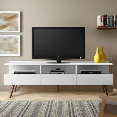 Rack para TV Londres com Pés Retrô Branco Madesa