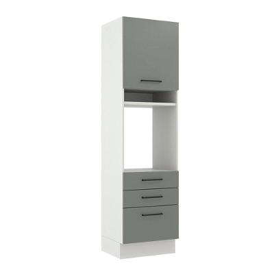 Torre Quente Madesa Agata 1 Porta 3 Gavetas Branco Cinza