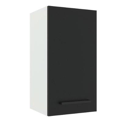 Armário Aéreo Madesa Agata 35cm 1 Porta Branco e Preto