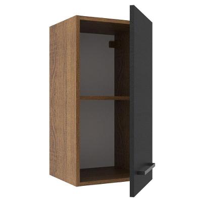 Armário Aéreo Madesa Agata 35cm 1 Porta Rustic Preto